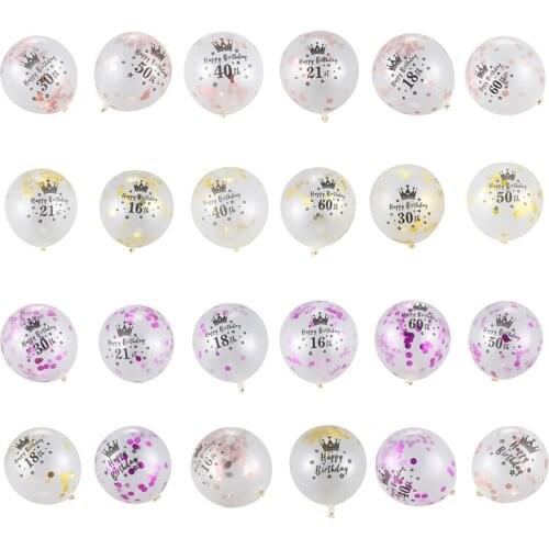 5Pc 12 Inch Confetti Balloons Latex Birthday Balloons Anniversary Wedding Party Decoration