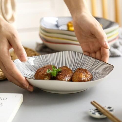 8 Inch Square Ceramic Underglaze Color Dish Simple Creative Home Nordic Ins Deep Dish