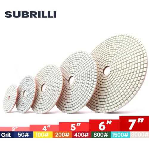 3/4/5/6/7 Inch Diamond Disc For Granite Marble Concrete Stone Wet Polishing Wheel 80/100/125/150/180mm Diamond Disc For Grinder