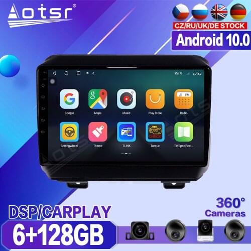 6+128G For Jeep Wrangler 2018 2019 2020 Car Multimedia Player Recorder Stereo Android Radio GPS Auto Audio Navigation Head Unit