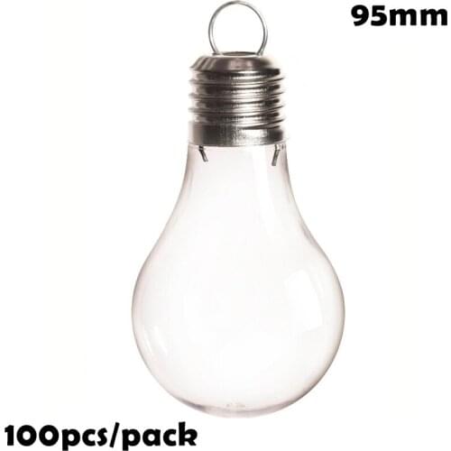Free Shipping DIY Paintable/Shatterproof/Fillable Christmas Decoration Ball 95mm Light Bulb Ornament, 100/Pack