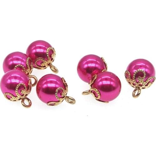 SHINE 10 PCs Resin Sewing Buttons Scrapbooking Round Pearl Single Hole Rose Red 10mm Costura Botones decorate PE001