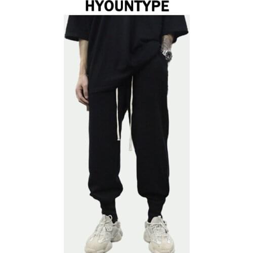 High Street Loose Drawstring Pants Casual Autumn New Trousers Black Sportswear Jogger Pants Fashion Hip Hop Clothing for Men