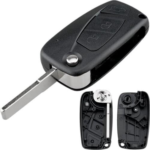 3 Buttons Car Key Fob Case Shell Flip Folding Automobile Remote Cover Replacement Fit for FIAT Punto Ducato Panda Idea
