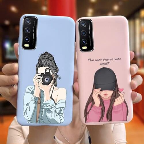 Case For Vivo Y12S 2021 Y11S Y20 Y20i Cover Silicone Beautiful Gril Pattern Phone Case For Vivo Y20 Y 20 20i Y12s Y11s TPU Funda