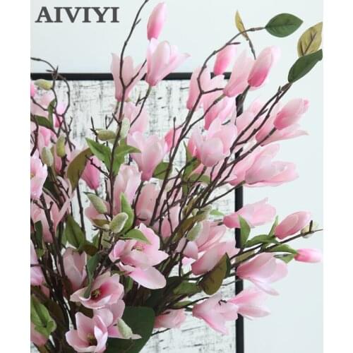 Artificial Silk Magnolia Flowers home decor wedding DIY decoration fleur artificielle fake flower flores 4 colors