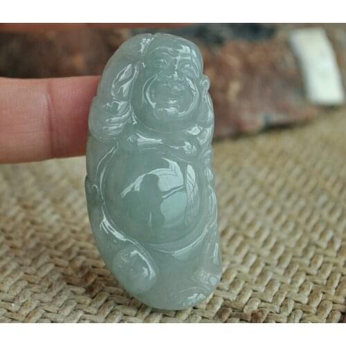 Exquisite natural jade Maitreya Buddha pendant e152