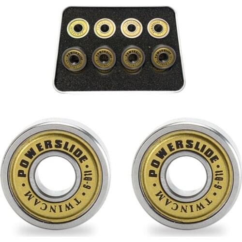 Japy Skate 100% Original Powerslide ILQ-9 Miniature Ball Radial Ball Bearings EVO Gold Cover Bearings for SEBA Patines
