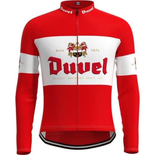 1992 Racing Belgium Duvel Team Man Retro Cycling Jersey Long Sleeves Clothing Triathlon Mtb Bike Jersey maillot ciclismo hombre