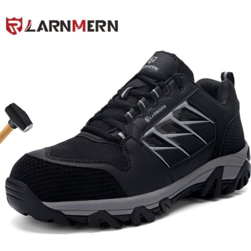 LARNMERN Steel Toe Safety Shoes for Men Lightweight Anti-Smashing Work Boots Breathable Sneakers work shoes men