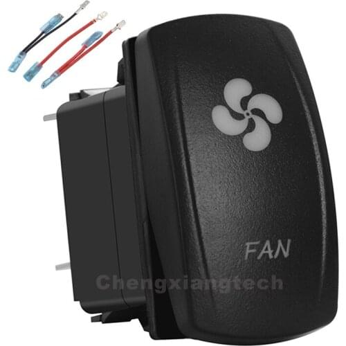 12v/24v Fan Up Green & Down Blue Led Rocker Switch 5P SPST ON/OFF+Jumper Wires Set For Car Boat Truck Waterproof