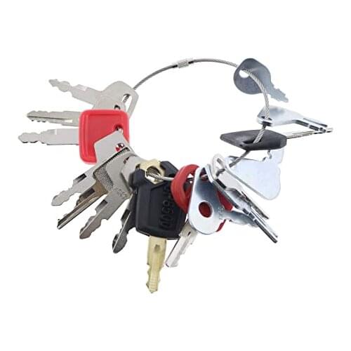 16 Keys Heavy Construction Equipment Ignition Key Set for Komatsu Case Cat JD JCB H800 5P9500 250 k250 83353