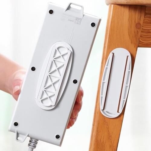 Wall-Mounted Sticker Plug-in Board Home Self-Adhesive Socket Fixer Cable Wire Organizer Power Strip Holder Socket Hook Holder