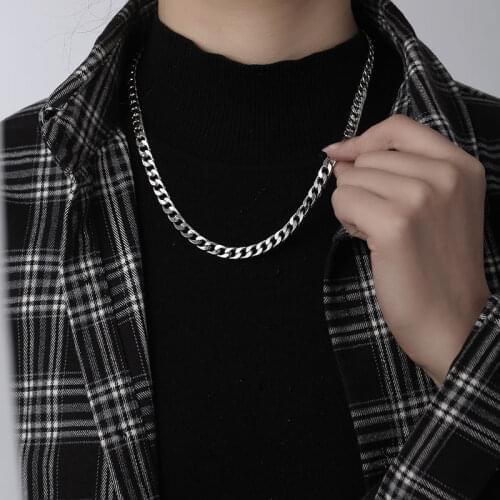 Length 50cm Necklace Titanium Steel Trendy Punk Hip-hop Clavicle Necklace