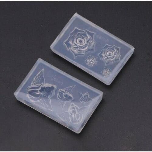 Rose Flower Cherub Angel Epoxy Resin Mold Floral Earrings Bracelet Resin Molds T84A
