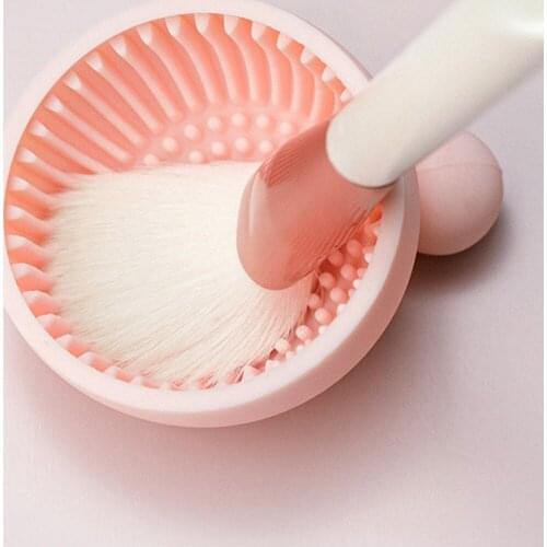 Silicone Makeup Brush Cleaner Disk Foundation Makeup Brush Scrubber Bowl Make Up Washing Brush Gel Cleaning Mat Hand Tool