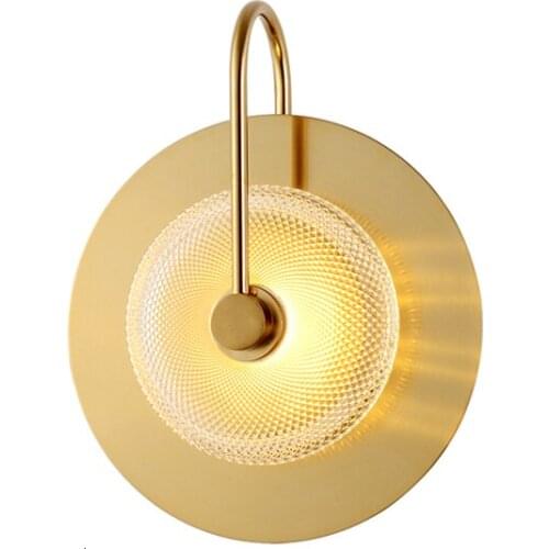 Postmodern Light Luxury Personality Golden Round Glass Wall Lamp Glass Light Scandinavian kitchen chandelier