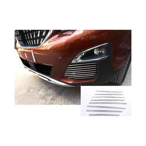 Steel Front Mesh Grille Molding Cover Trim 16pcs For Peugeot 3008 GT 2016 - 2019
