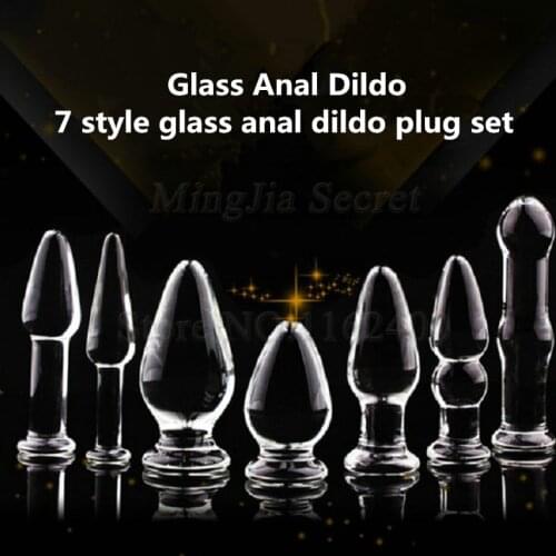 7 Style Choose Glass Anal Dildo Crystal Glass Anus Stimulator Butt Plug Anal Beads Buttplug Erotic Sex Toys for Women Couples