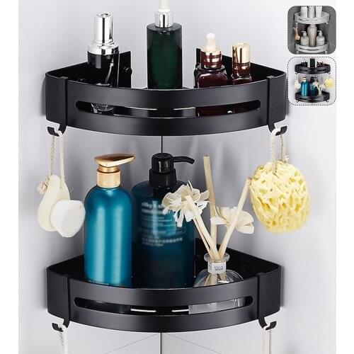 Bathroom kitchen Traceless Triangle Corner Rack Shelf Adhesive Storage Rack Holder Shampoo Shower Basket Wall Mounted Storage