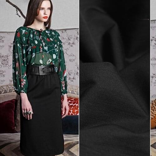 Mulberry Black Stretch Silk Wool Fabric 40mm Thick Texture Wild Style 150cm Coat Fabrics Wholesale Cloth Per Meter Sewing