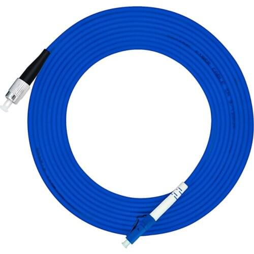 Indoor Armored 15Meters LC/PC-FC/PC,3.0mm,Singlemode 9/125,Simplex, Optical Fiber Patch Cord Cable,LC to FC