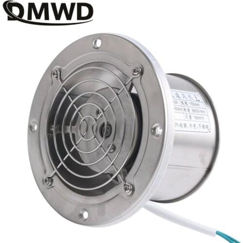 DMWD 4 inch Exhaust Fan Bathroom Pure copper motor Extractor Ventilation 4" Kitchen Toilet Wall Ventilator Inline Pipe Duct Fan