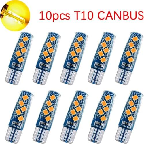 10X Super Bright T10 W5W led Canbus Car Lights 194 501 For Car Interior Parts Bulb Wedge Clearance Lamps Assembly 3000k6000k 12V