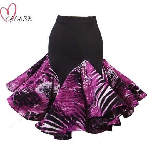 Latin Dance Skirt for Salsa Tango Dance Fringe Dress Costume Latin Dance Competition Dresses D0031 Fluffy Ruffled Hem