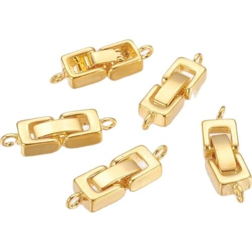 5 Sets Brass Fold Over Clasps Golden Color Watch Band Clasps Cadmium Free & Lead Free for DIY Jewelry Making Supplies