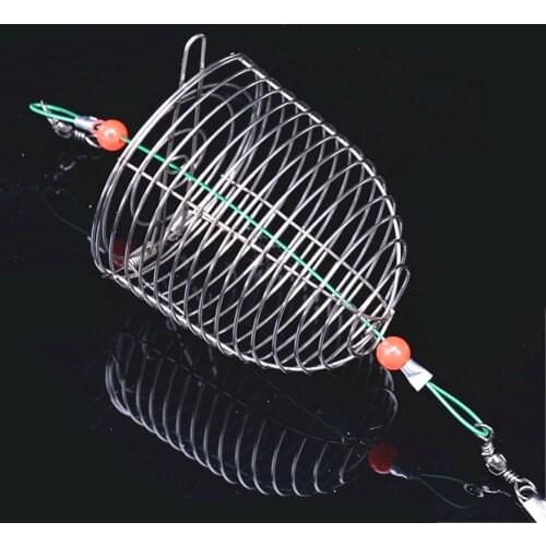 1Pcs 4*5.5cm/3.8*4.5cm/3.1*3.5cm Fish Small Stainless Steel Bait Cage Basket Feeder Holder Fishing Lure Cage Fishing Accessories