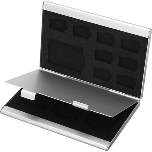 1pcs Mini Aluminum Alloy Micro SD/TF Memory Cards Storage Case Protector Portable SD Cards Protective Box