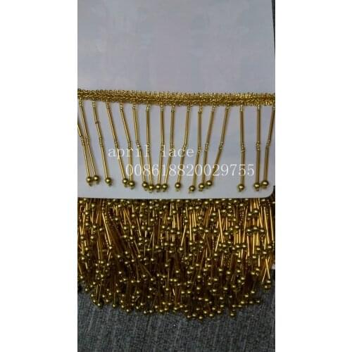 10yards 9cm width gold beads ribbon fringe tassel for curtain /garment/decorative/home /dress decoration