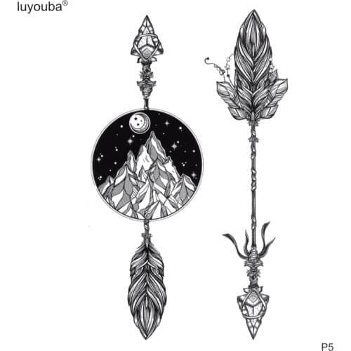 100PCS Stone Arrow Waterproof Temporary Tattoos For Men Stone Age Tatuajes Temporary Tattoo arm Tatoo Sleeve Flash Tattoo