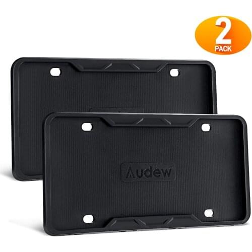 2pcs Car Automobile License Plate Cover With Drainage Holes Silicone License Plate Frame