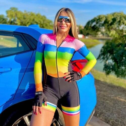 2021 Summer Long Sleeve Bicycle Jumpsuit Cycling Little Monkey Triathlon Women MTB Riding Uniform Kits Outdoor Riding Overall