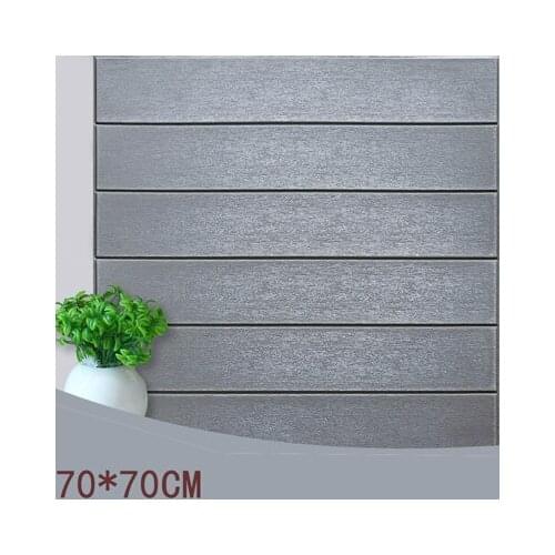 3D Stereoscopic Foam Self Adhesive Wall Stickers for Home Decor TV Background Wood Grain Wallpaper