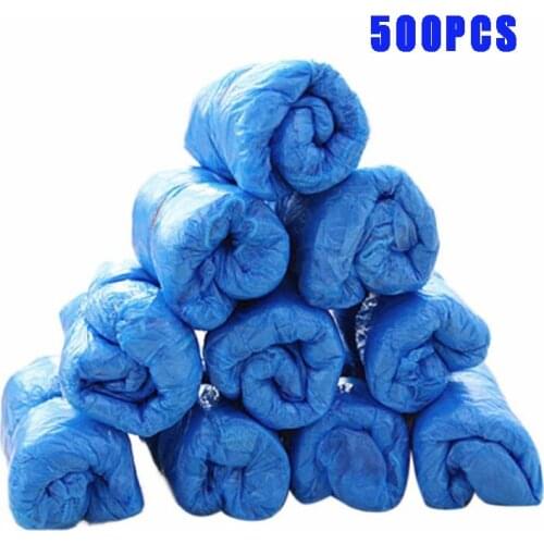 500Pcs/set Plastic Waterproof Disposable Shoe Covers Rainy Day Floor Protector Cleaning Shoe Cover Blue Hot Sale Shoe Cover