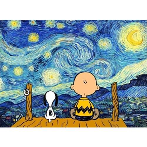 5D Diy Diamond Painting Boy And Puppy Looking At The Landscape Mosaic Diamond Embroidery Full Square Round Home DecorZP-4302