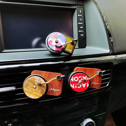 Vintage Record Player Car Perfume Air Freshener Spin Phonograph Car Air Vent Clip Auto Accessories Interior Aromatherapy Clip