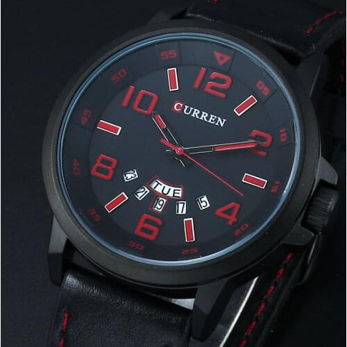 CURREN Luxury Brand Military Watches Men Quartz Analog 3D Face Leather Clock Man Sports Watches Army Watch Relogios Masculino