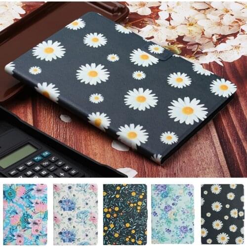 Tablet Case For Huawei MatePad T8 8.0 2020 KOB2-L09 KOB2-W09 Wi-Fi LTE PU Leather Flip Cover Flower Painting Stand Coque Girls