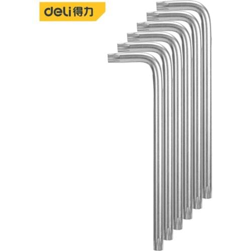 Deli L-Type Double End Allen Hex Key Hexagon Wrench Set T45 Torx Head Spanner Hexagonal Hand Tool Flower Head Wrench Screwdriver