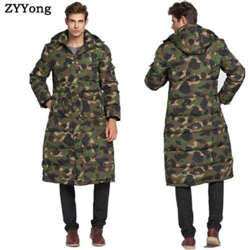 Fur Collar Outwear Long Camouflage Winter Parka Coat Men Down Jacket Clothing Hooded Military Windbreaker Thicken Warm Overcoat