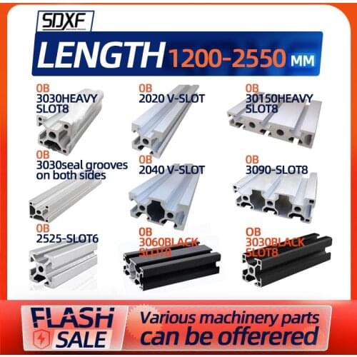 European standard aluminum alloy industrial aluminum profile 2020 2525 3030 3090 small automatic rail equipment profile flow