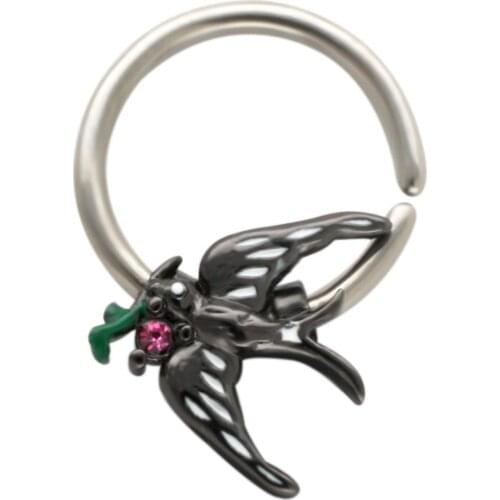 JHJT MUSI 16G Nose Ring G23 Titanium Nose Septum Piercing Fake Piercing Body Jewelry Helix Cartilage Tragus Ear Rings