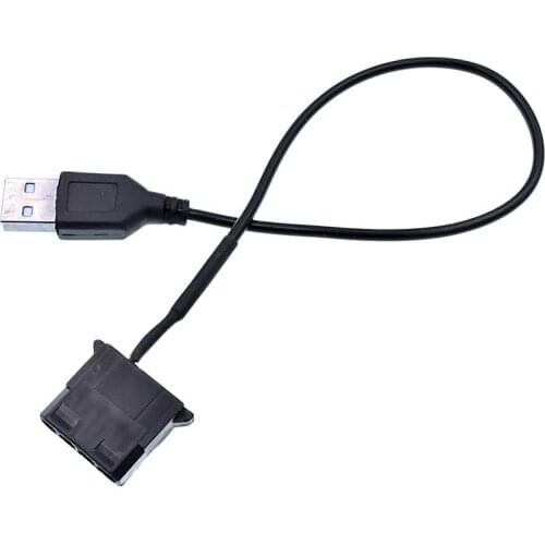 2pcs USB to 4 Pin Molex Fan Power Cable Computer Case Adapter Cord 12V 4Pin Female to 5V USB Male USB Adapter Cable HY1582