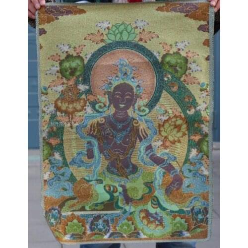 Chinese collection the Thangka embroidery Buddha diagram