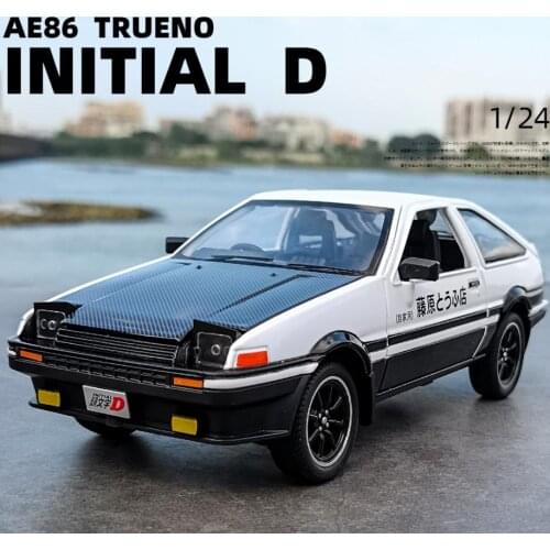 Classic 1:24 scale Racing anime Initial D Toyota TRUENO AE86 metal model with light and sound diecast car pull back alloy toys