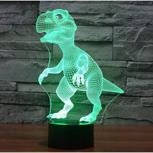 Colorful Acrylic Dinosaur Halloween Lamp Touch Remote Control Ornaments